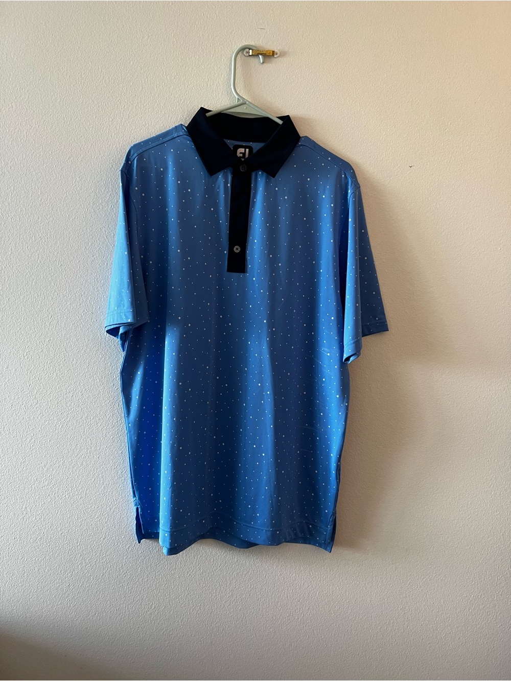 FootJoy Blue Polo with Black Contrast Collar